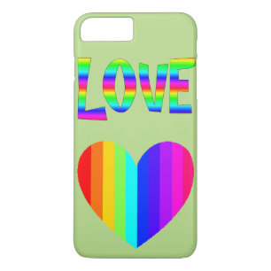 Rainbow-Liebe und Herz-LGBT-Handy-Fall iPhone 8 Plus/7 Plus Hülle