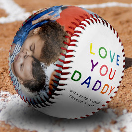 Rainbow 'LIEBE YOU DADDY' Foto Collage Keepake Baseball