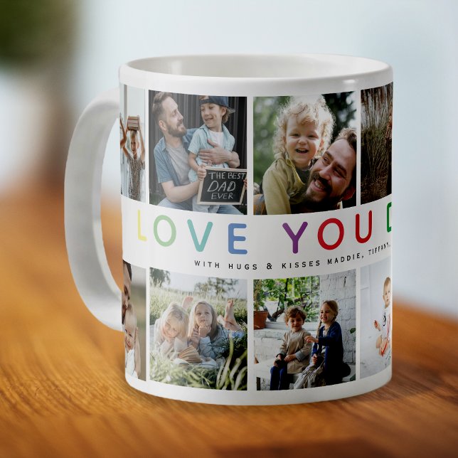 Rainbow 'LIEBE YOU DADDY' Foto Collage Keepake Kaffeetasse (Cute Love You Daddy Coffee Mug)