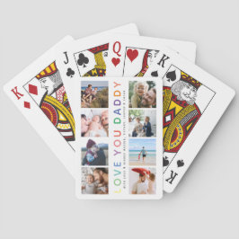 Rainbow 'LIEBE YOU DADDY' Foto Collage Keepake Spielkarten