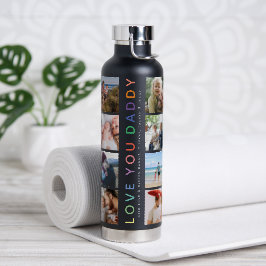 Rainbow 'LIEBE YOU DADDY' Foto Collage Keepake Trinkflasche