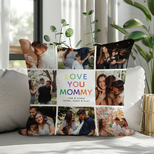 Rainbow 'LIEBE YOU MOMMY' Foto Collage Keepake Kissen
