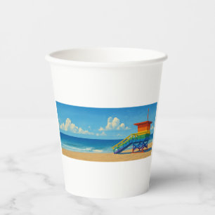 Rainbow Lifeguard von Venice Beach Pappbecher