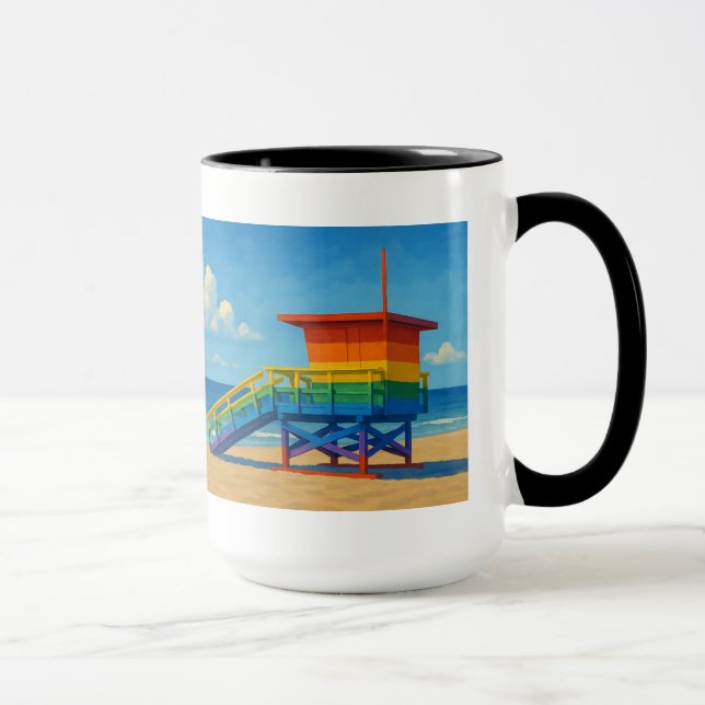 Rainbow Lifeguard von Venice Beach Tasse (Rechts)