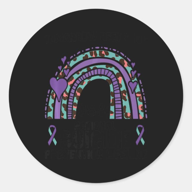 Rainbow Lifeline 988 Suicide Prevention  Runder Aufkleber (Vorderseite)