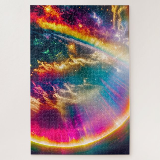 Rainbow-Lighting durch Weltraumwolken Puzzle (Vertikal)