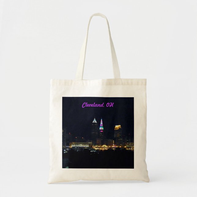 Rainbow Lights Cleveland OH Tote Bag Tragetasche (Vorne)