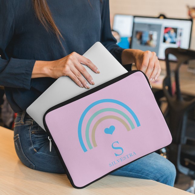 Rainbow Lilac Monogram Laptop Sleeve (Von Creator hochgeladen)