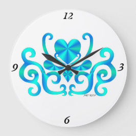 Rainbow Lily and Heart Große Wanduhr