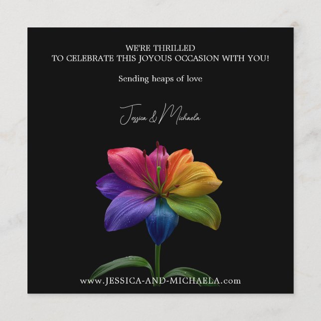 🌈 Rainbow Lily Save the Date — Square (Rückseite)