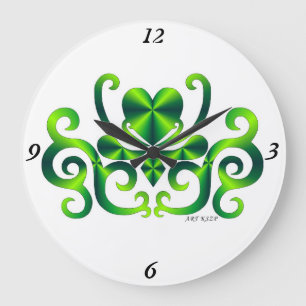Rainbow Lily und Heart Große Wanduhr