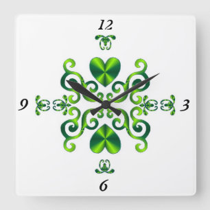 Rainbow Lily und Heart Quadratische Wanduhr