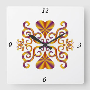 Rainbow Lily und Heart Quadratische Wanduhr