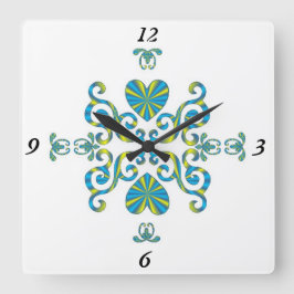 Rainbow Lily und Heart Quadratische Wanduhr