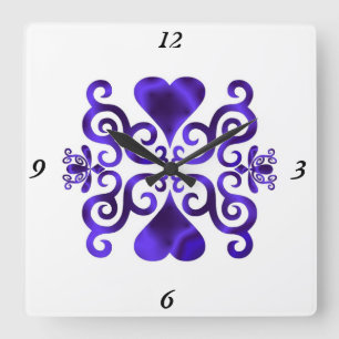 Rainbow Lily und Heart Quadratische Wanduhr