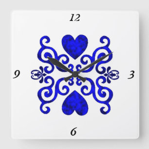 Rainbow Lily und Heart Quadratische Wanduhr