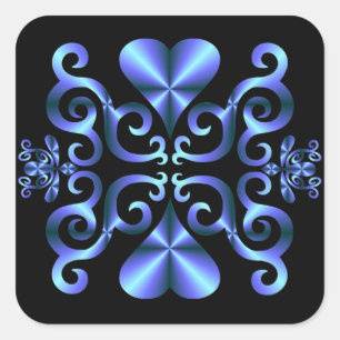Rainbow Lily und Heart Quadratischer Aufkleber