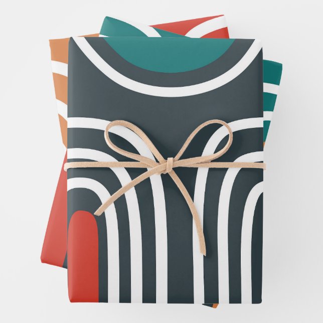 Rainbow-Line-Artwork Geschenkpapier Set (Beispiel)