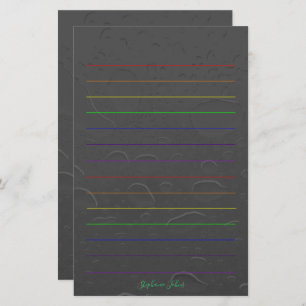 Rainbow Lines Individuelle Name Grau Wasser Drop A Briefpapier