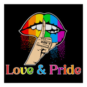 Rainbow Lippen, Liebe und Pride Lgbt Poster