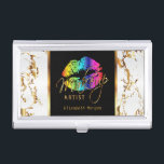 Rainbow Lips auf Gold & White Marmor Visitenkarten Dose<br><div class="desc">Berufliche Visitenkartenhalter in einem Rainbow Lips auf Gold & White Marmor Designprint mit DIY Text. ⭐ Dieses Produkt ist zu 100% benutzerdefinierbar. Grafik und Text können gelöscht, verschoben, verändert, verändert, gedreht usw... 99% meiner Designs in meinem Geschäft sind in Schichten gemacht. Damit können Sie die Größe und den Text der...</div>