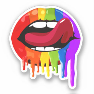RAINBOW LIPS AUFKLEBER