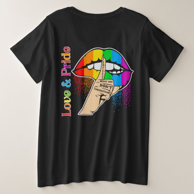 Rainbow Lips Große Größe T-Shirt (Design Rückseite)