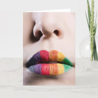 Rainbow Lips Grußkarte Karte
