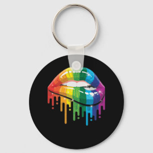 Rainbow Lips Pride Gay Lesbian LGB Geschenk Schlüsselanhänger