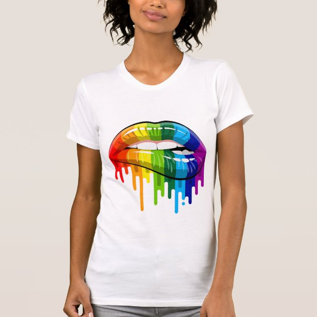 Rainbow Lips T - Shirt (Vorderseite)