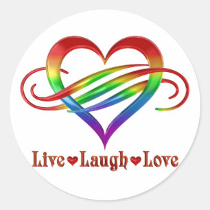 Rainbow Live Laugh Liebe Runder Aufkleber