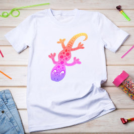 Rainbow Lizard Gecko Clip Art Illustration T-Shirt