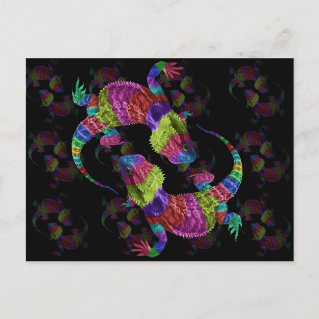 Rainbow Lizards Postkarte (Vorderseite)