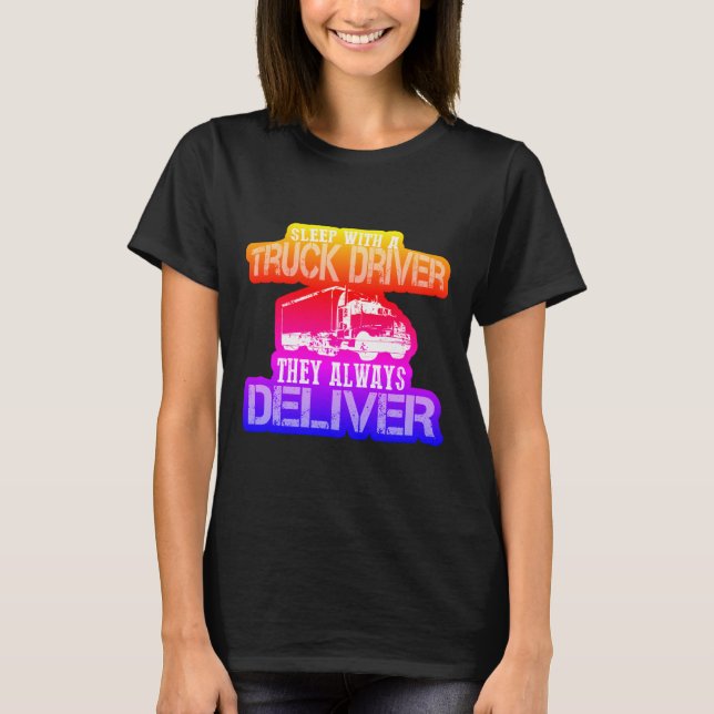 Rainbow-LKW-Schlaf mit LKW-Fahrer T-Shirt (Vorderseite)