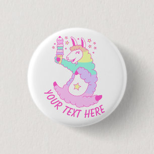 Rainbow Llama Button