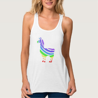 Rainbow Llama Ladys Tank Top