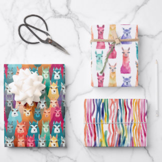 Rainbow Llama Party Geschenk Wrap Set Geschenkpapier Set