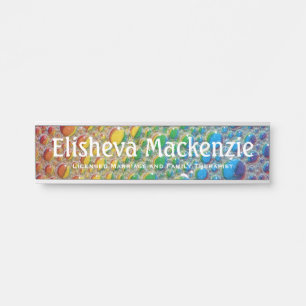 Rainbow LMFT Therapist Office Door Sign Name Plate Türschild