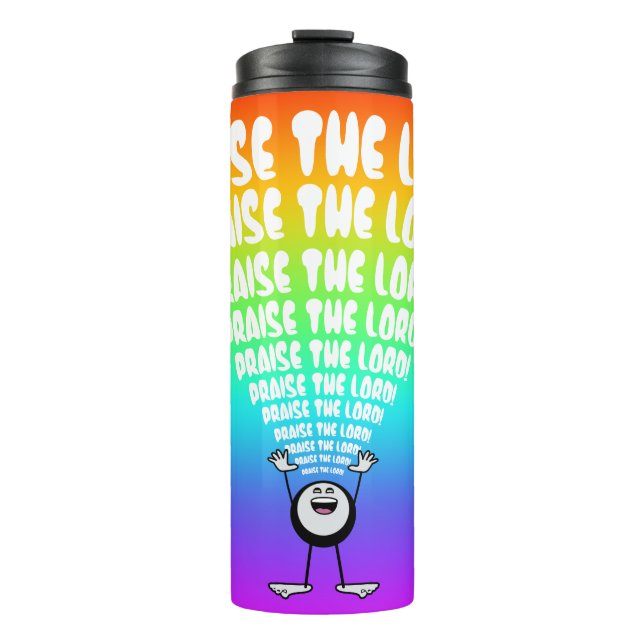 Rainbow Lob des Herrn Emoji Thermosbecher (Vorderseite)