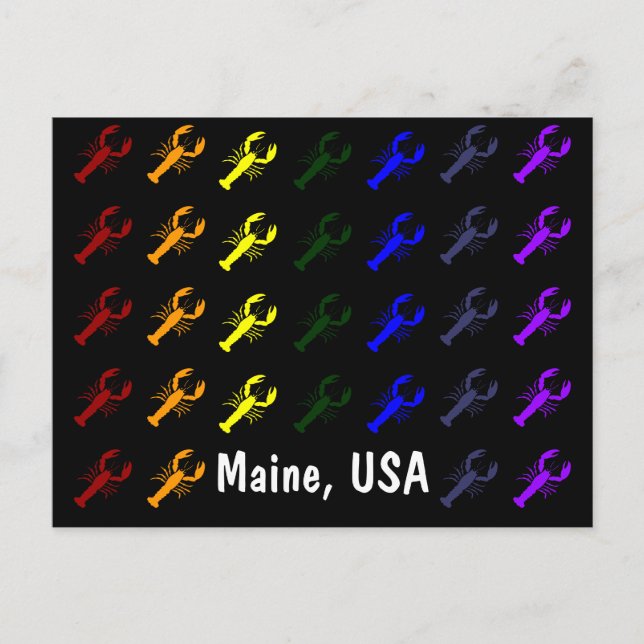 Rainbow Lobster Maine Postcard Postkarte (Vorderseite)