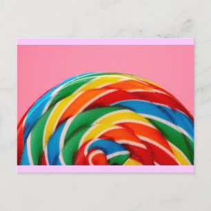 Rainbow Lollipop Nah-Up Postkarte
