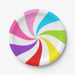 Rainbow Lollipop Swirl Pappteller