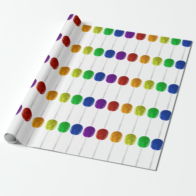 Rainbow Lollipop Wrapping Paper Geschenkpapier (Ungerollt)