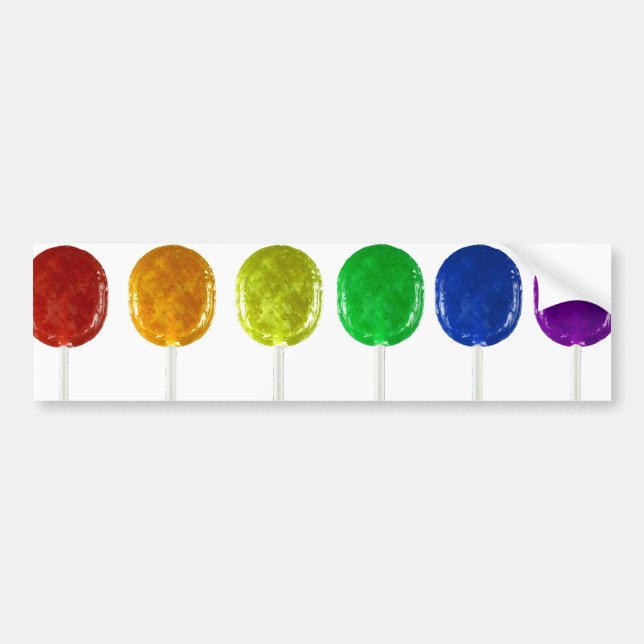 Rainbow Lollipops Autoaufkleber (Vorne)