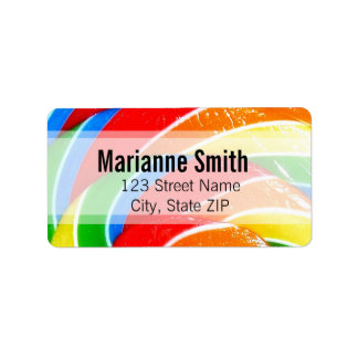 Rainbow Lolly Swirl Adressaufkleber