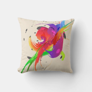 Rainbow Lorikeet Abstrakt Paint Spritzers Kissen