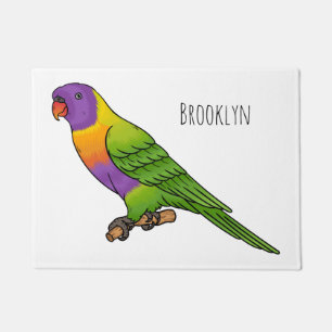 Rainbow lorikeet bird cartoon illustration fußmatte