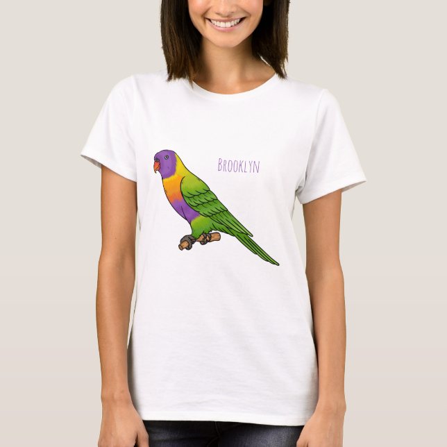 Rainbow lorikeet bird cartoon illustration T-Shirt (Vorderseite)
