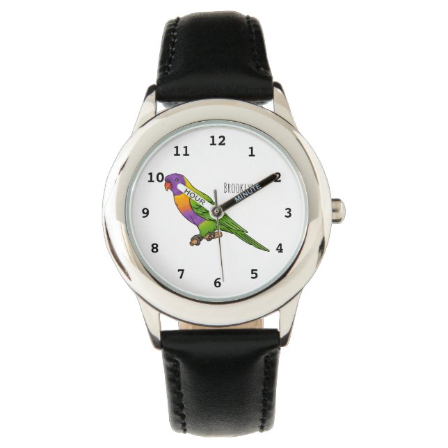 Rainbow-Lorikeet-Cartoon Armbanduhr (Vorderseite)