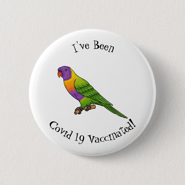 Rainbow-Lorikeet-Cartoon Button (Vorderseite)